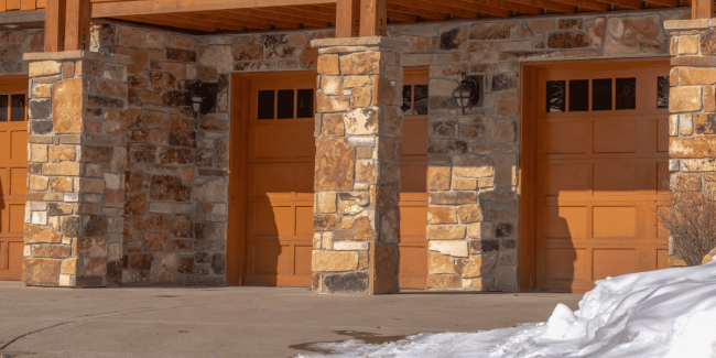 snow garage curb appeal in winter