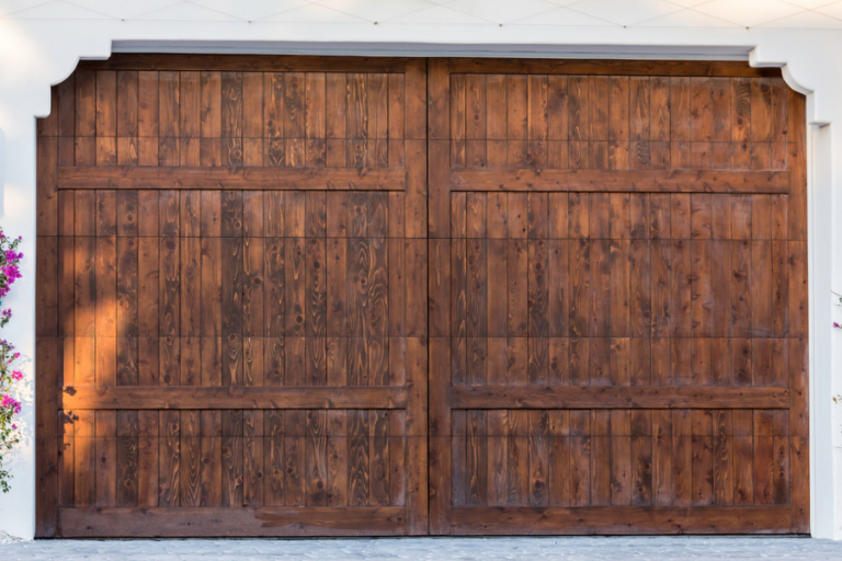 Wooden garage door