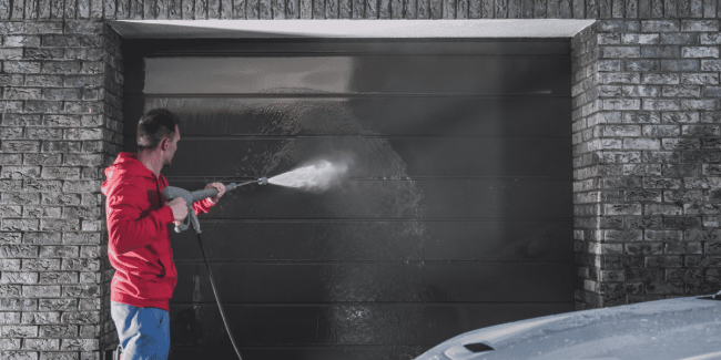 cleaning garage door