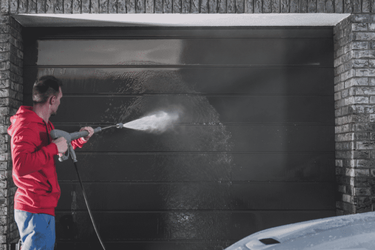 cleaning garage door