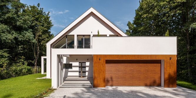 Beautiful white house, panorama Updated Garage Door Trends